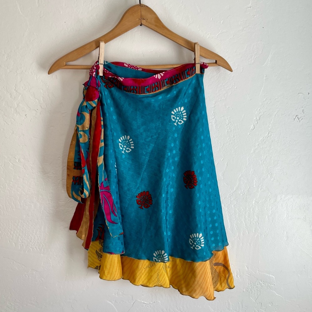 Reversible Mini Wrap Skirt